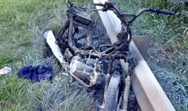 Ruta 18, Un hombre incendió su moto durante un control policial
