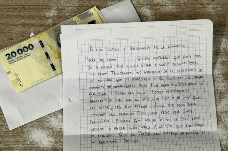 El noble y valiente gesto de un estafador arrepentido: “Junto con esta carta les devuelvo $200 mil pesos que junté trabajando”